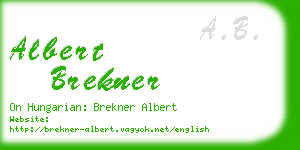 albert brekner business card